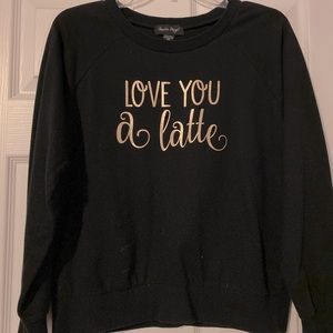 Charlie Paige “love you a latte” long sleeve thick top size s/m